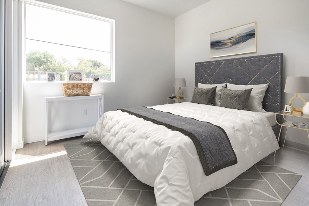 Virtually staged bedroom