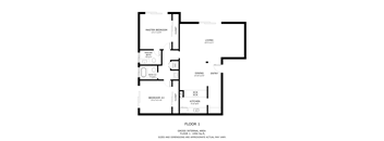 a floor plan of a unit with a bedroom and a living room