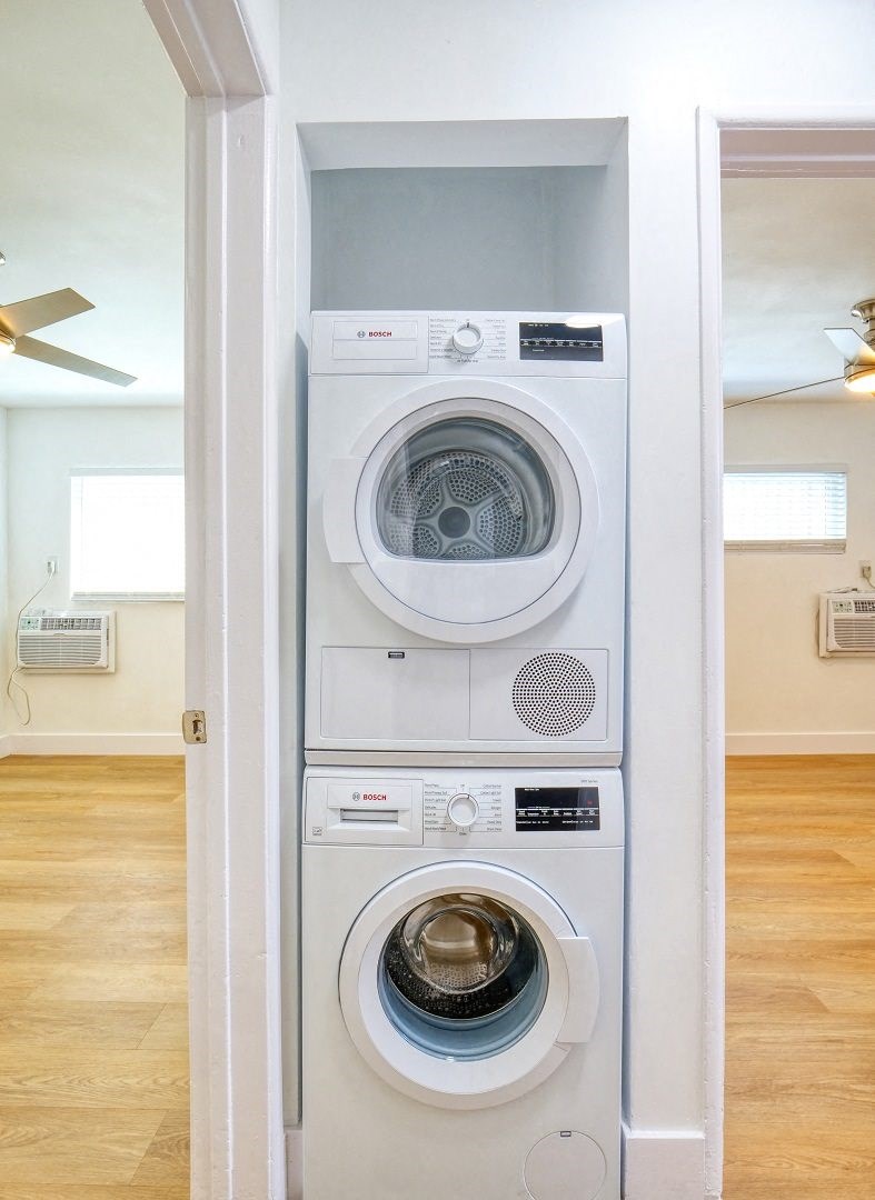 a washing machine and dryer in a house