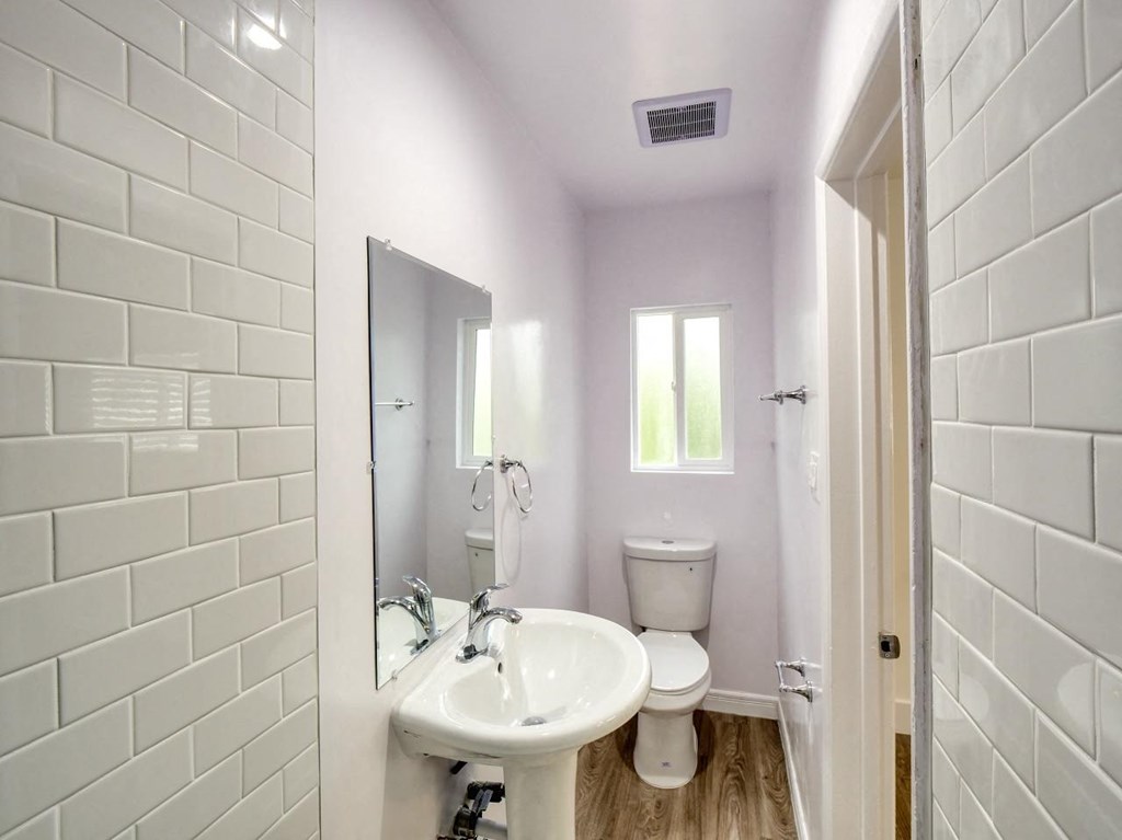 a bathroom with a sink and a toilet and a mirror