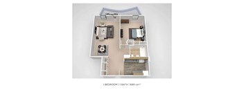 PCA 1 Bdrm -A Floorplan at Premier at Cherry Hill, Cherry Hill