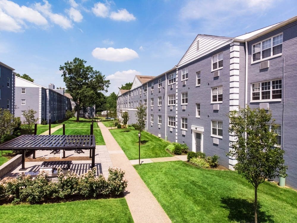 outdoor lounge at Chestnut Hill Village, Philadelphia, 19118