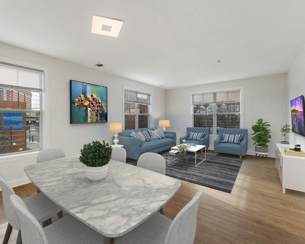 Modern Living Room at Park Square Apartments, New Jersey, 07065