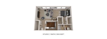 PCH Studio -A Floorplan at Premier at Cherry Hill, Cherry Hill, 08002
