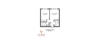 1 Bedroom 1 Bath Floor Plan at Chestnut Hill Village, Pennsylvania