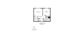 1 Bedroom 1 Bath Floor Plan at Chestnut Hill Village, Pennsylvania, 19118