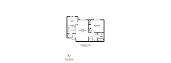 1 Bedroom 1 Bath Floor Plan at Chestnut Hill Village, Philadelphia, 19118