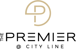 A logo with a circle and the word premier.