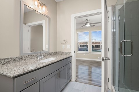 Bedroom View from Bathroom