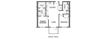 Two Bedroom Unit 952 SqFt