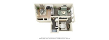 1Bed Den Floor Plan at Mural, Seattle