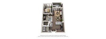 One Bedroom One Bath - A3.2 Floor Plan at ALARA Uptown, Dallas, 75204