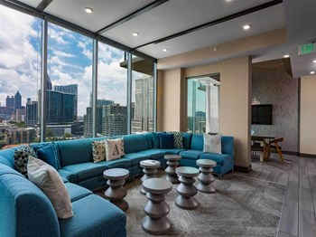 Lounge Furniture With A Stunning Skyline Backdrop at Azure on The Park, Atlanta, Georgia - Photo Gallery 30