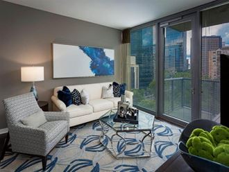 Modern Living Room at Azure on The Park, Atlanta
