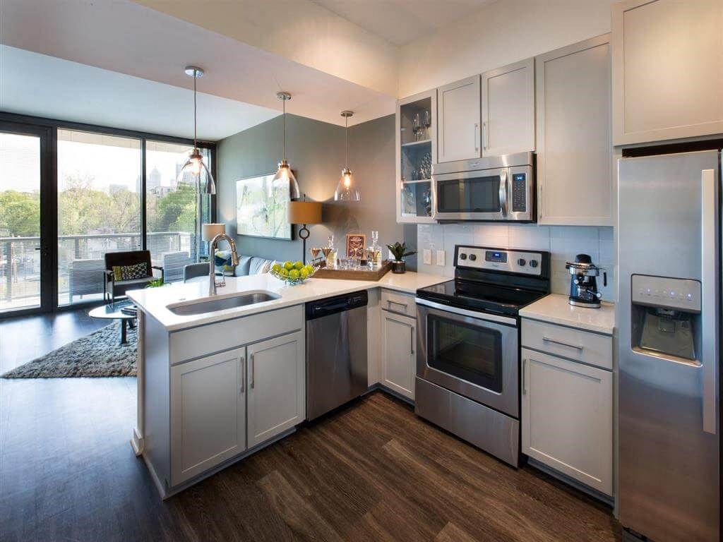 Stainless Steel Kitchen Appliances at Azure on The Park, Atlanta, Georgia