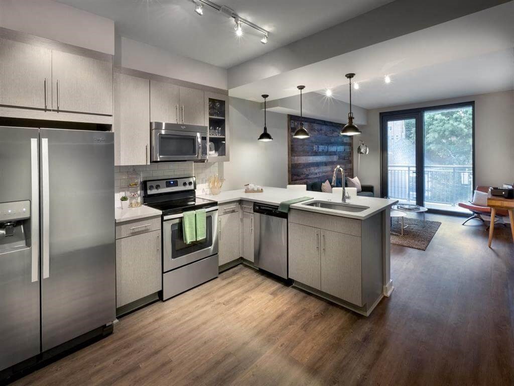 Fully Equipped Kitchen at Azure on The Park, Atlanta