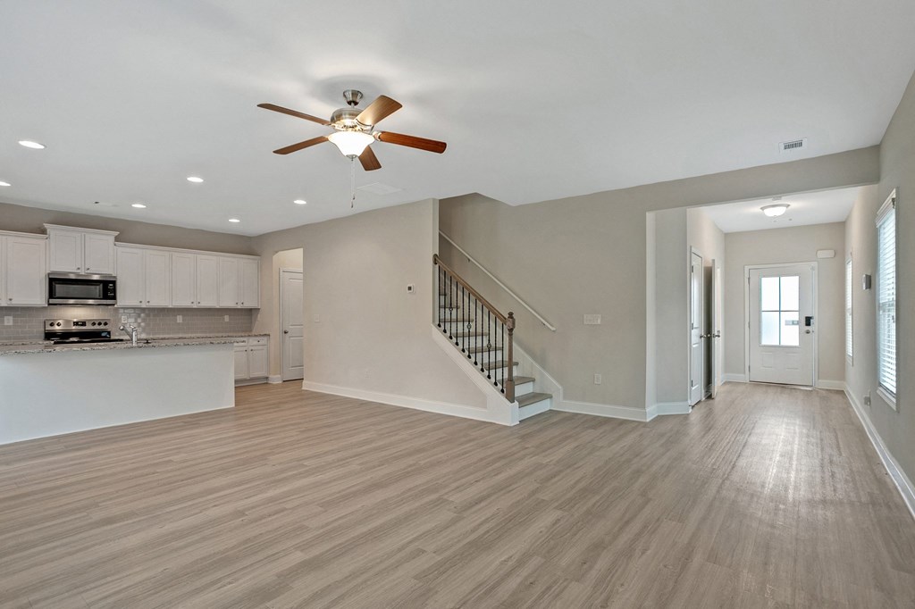 Gentry Floor plan, living area and kitchen area