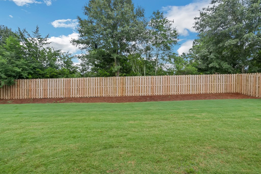 Gentry floor plan, backyard view.