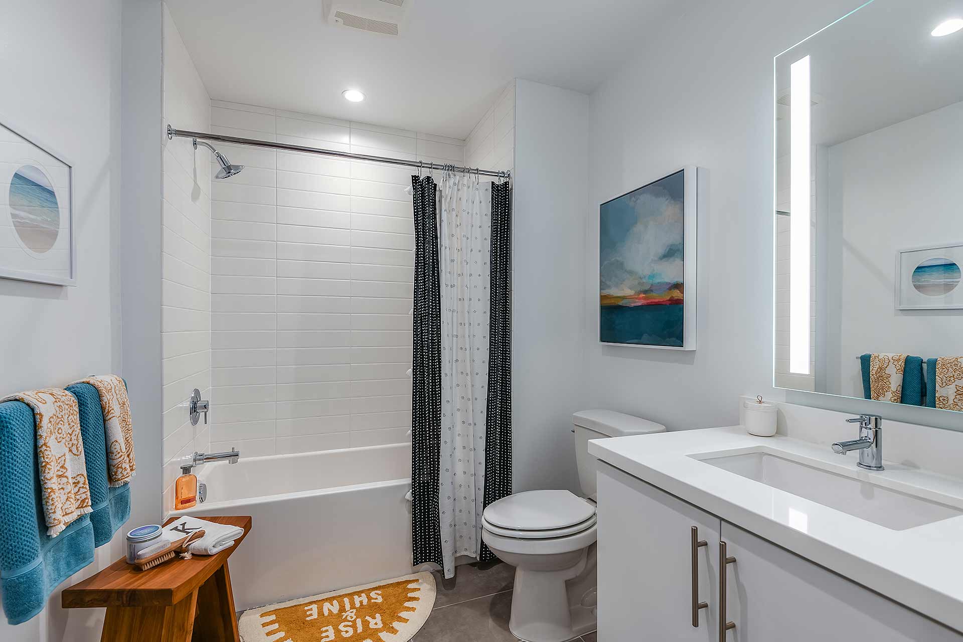 modern bathroom finishes at K1 Apartments, San Diego, CA