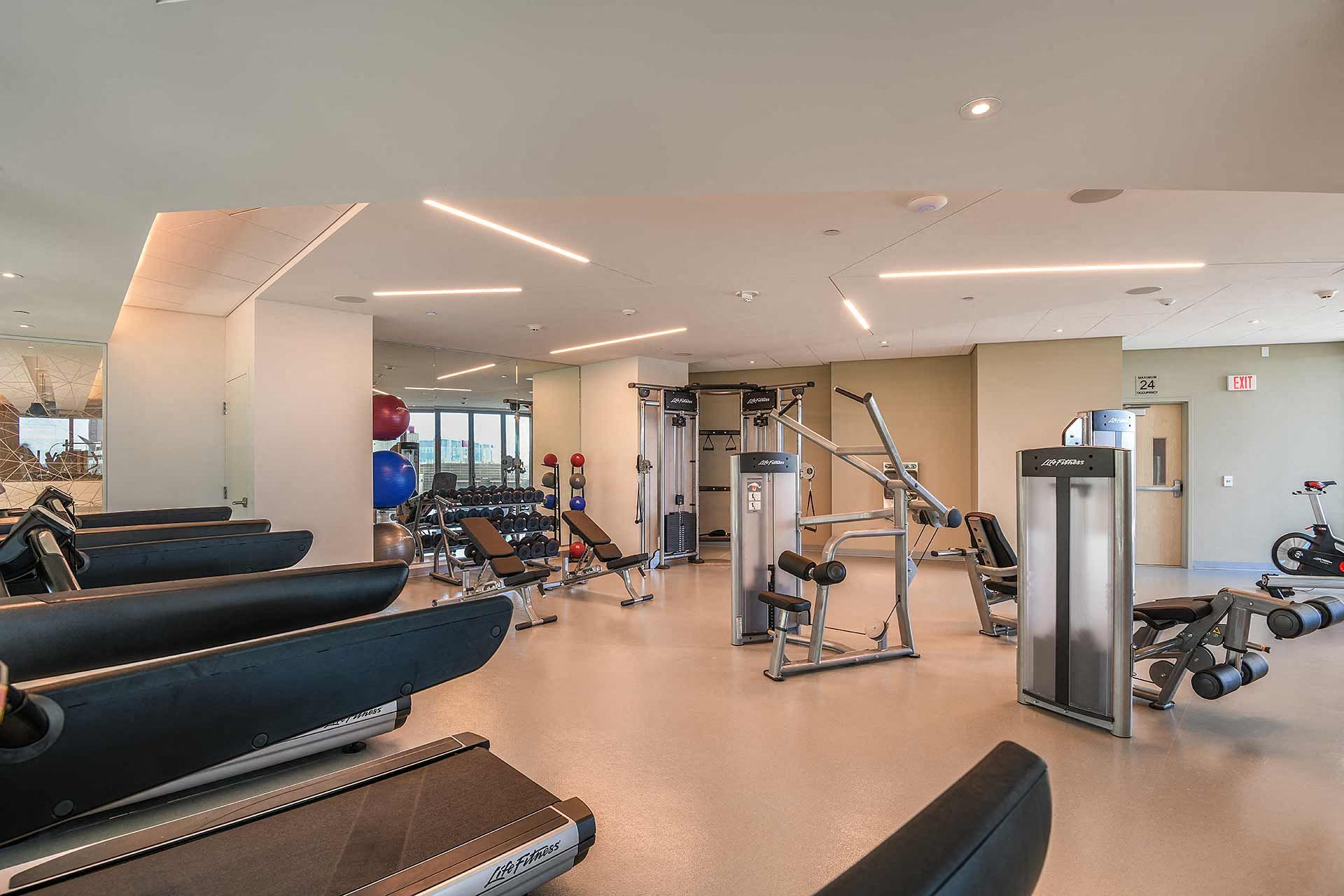 state of the art fitness equipment at K1 Apartments, San Diego, CA 92101