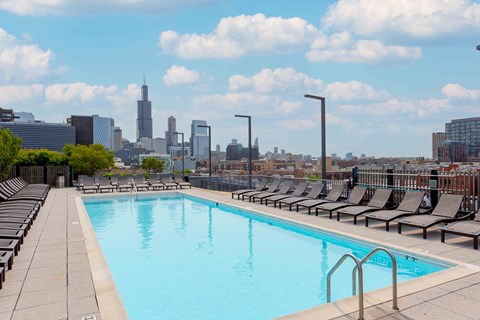 Swimming pool at The Madison at Racine, Chicago, IL