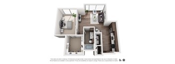 bedroom floor plan an open concept living room and kitchen with a large eat in kitchen and a