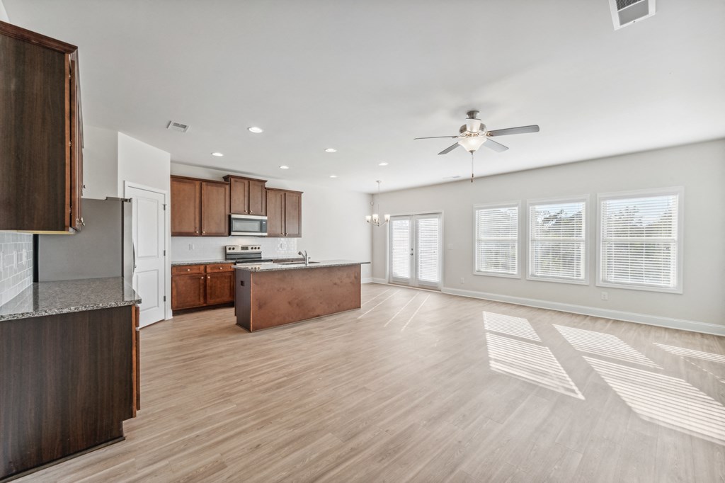 kitchen with espresso colored cabinets