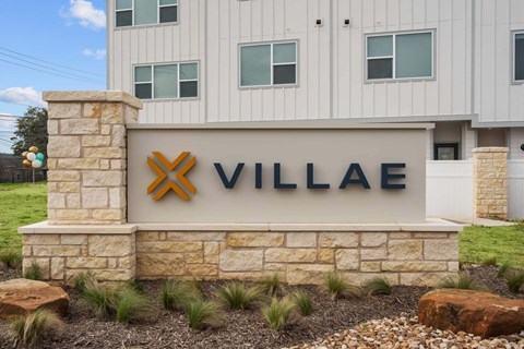Classic Property Signage Design at Villae ATX Luxury Rental Townhomes, Manchaca, Texas