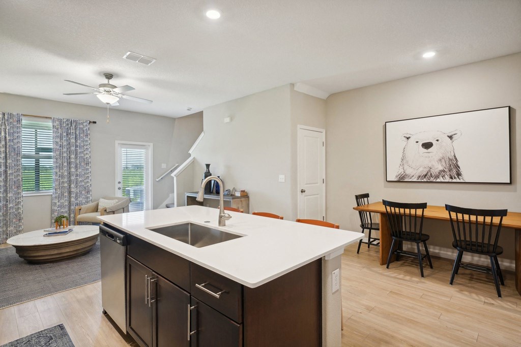 the preserve at ballantyne commons apartment kitchen and living room