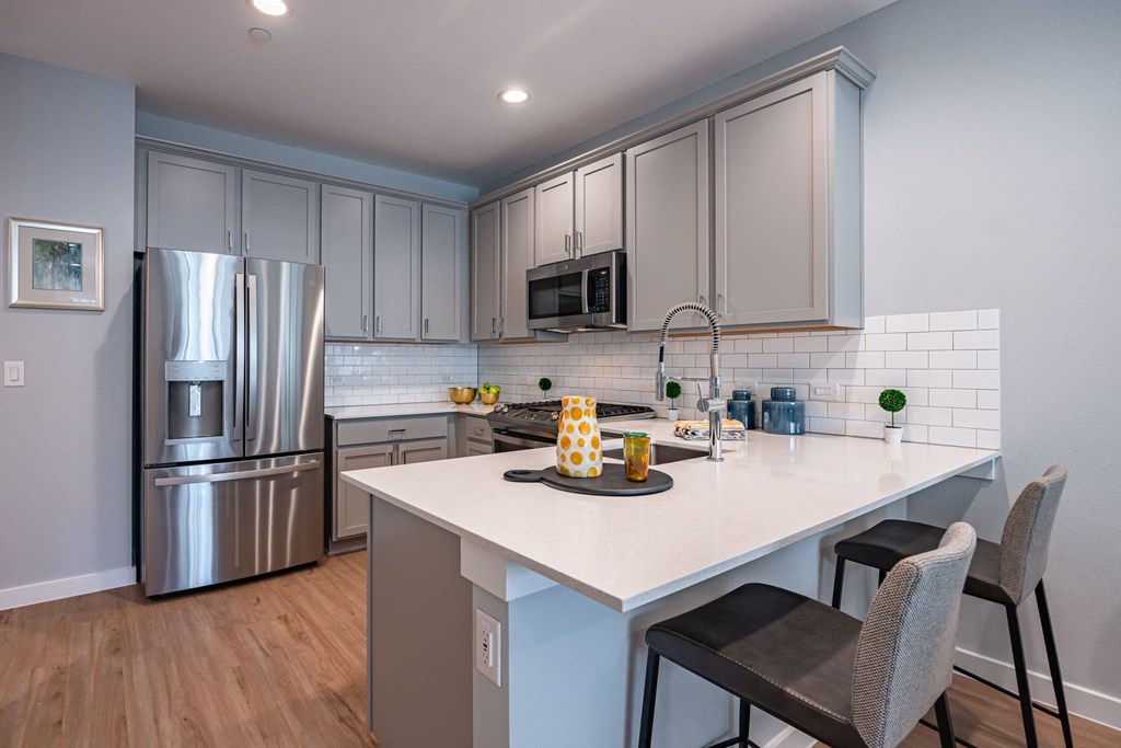 Villae ATX Apartments Kitchen with Island