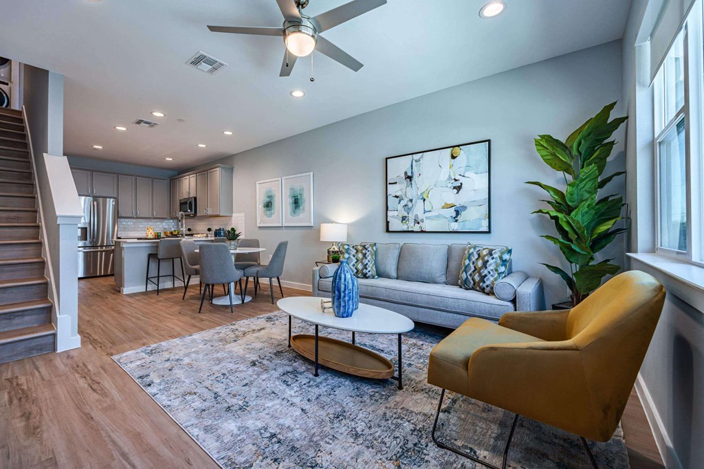 Living Room With Plenty Of Natural Lights at Villae ATX Luxury Rental Townhomes, Manchaca