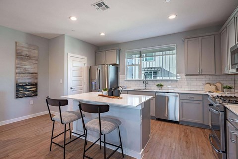 Fully Equipped Kitchen With Ample Storage at Villae ATX Luxury Rental Townhomes, Manchaca, Texas