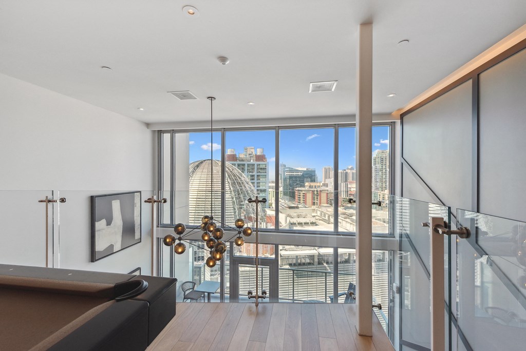 View of the city from the living room at K1 Apartments, San Diego, CA