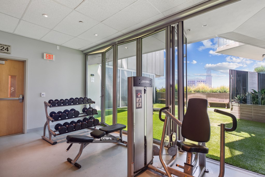 Gym at K1 Apartments, California