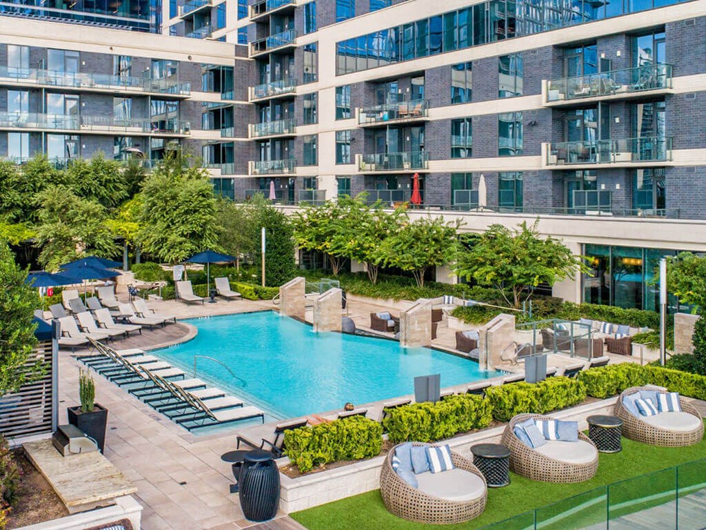 Aerial View of Clubhouse and Pool at Northshore Austin, Austin, TX