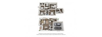Belmont Combined Floor Plan at 1104 Residences, Antioch, TN