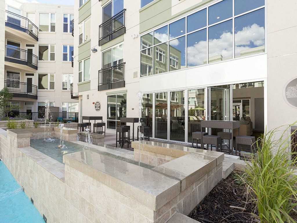 Elegant water feature at Alara Union Station, CO, 80202
