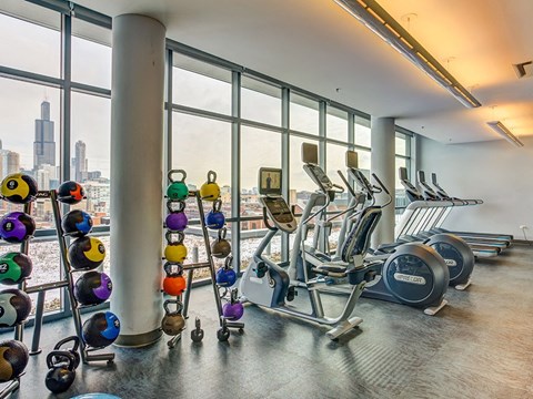 Fitness center at The Madison at Racine, Chicago