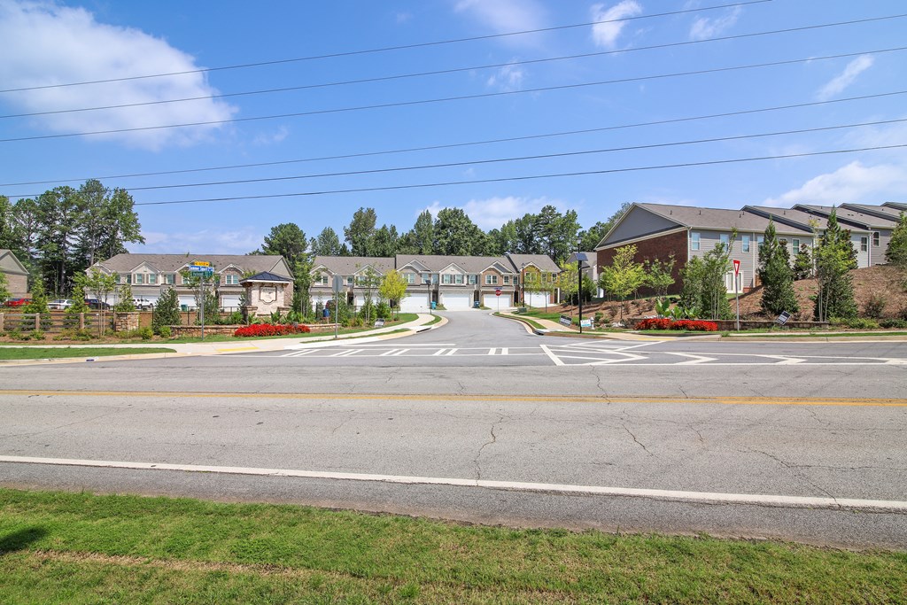 a street with houses on either side