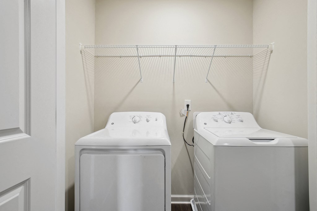 a washer and dryer in a laundry room