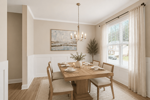 Elegant dining area bathed in natural light.
