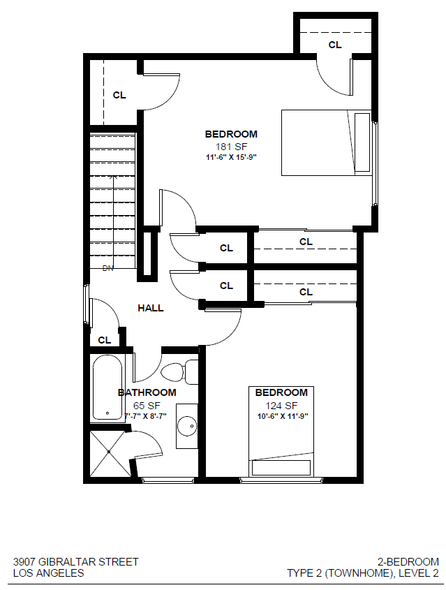 a floor plan of a 1 bedroom floor plan for a roommates house