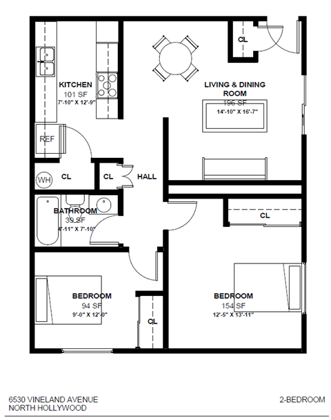 a floor plan of a house with a bedroom and a living room