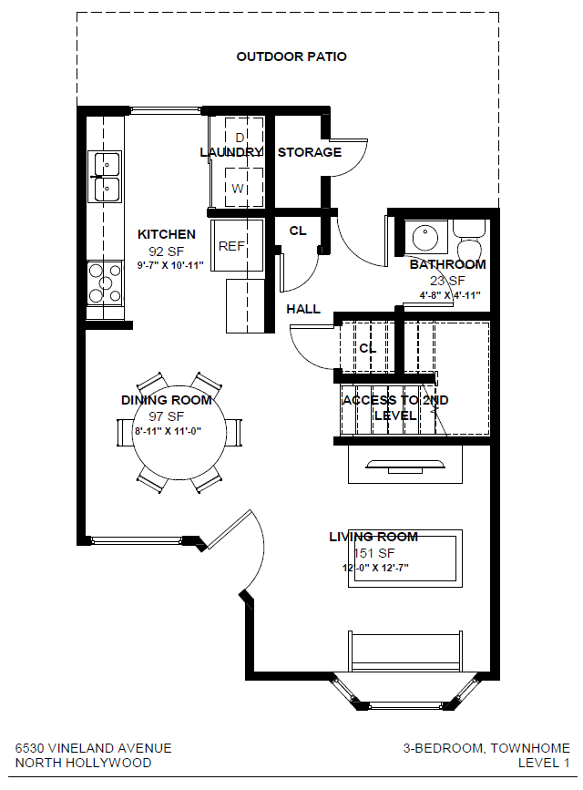 a floor plan of a house with a small kitchen and a living room