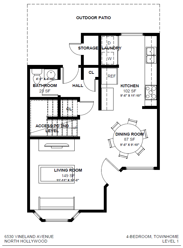 a floor plan of a house with a bedroom and a living room
