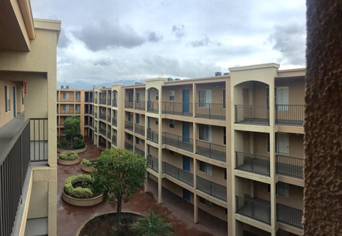 a view of the courtyard from our apartment building