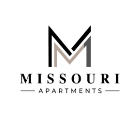 The image is a logo for Missouri Apartments.