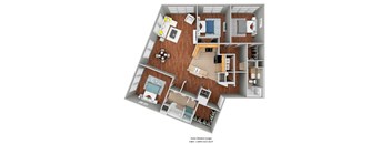 3 bed 2 bath Green Meadow Large floor plan at The Bartram, Gainesville, Florida. 32608