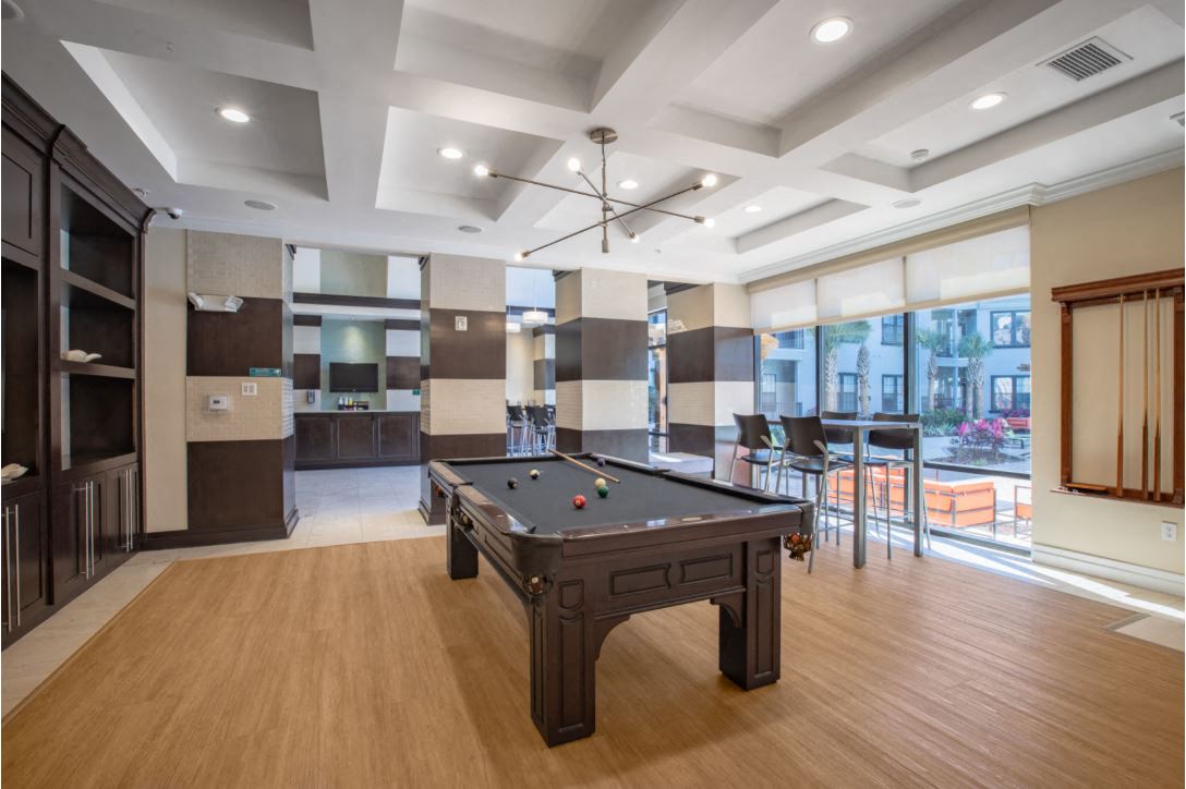 Billiards table view at The Bartram, Gainesville, Florida 32608