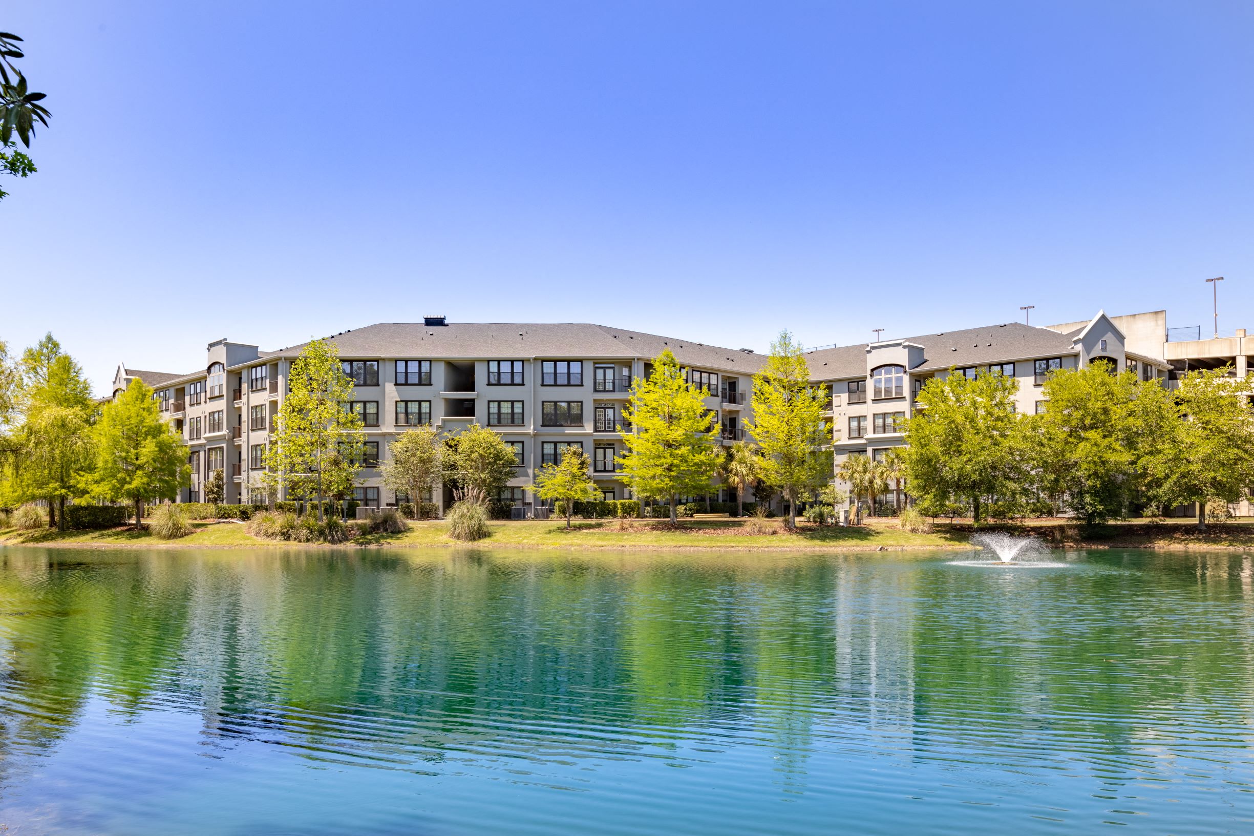 Back pond with fountain at The Bartram, Gainesville, Florida 32608